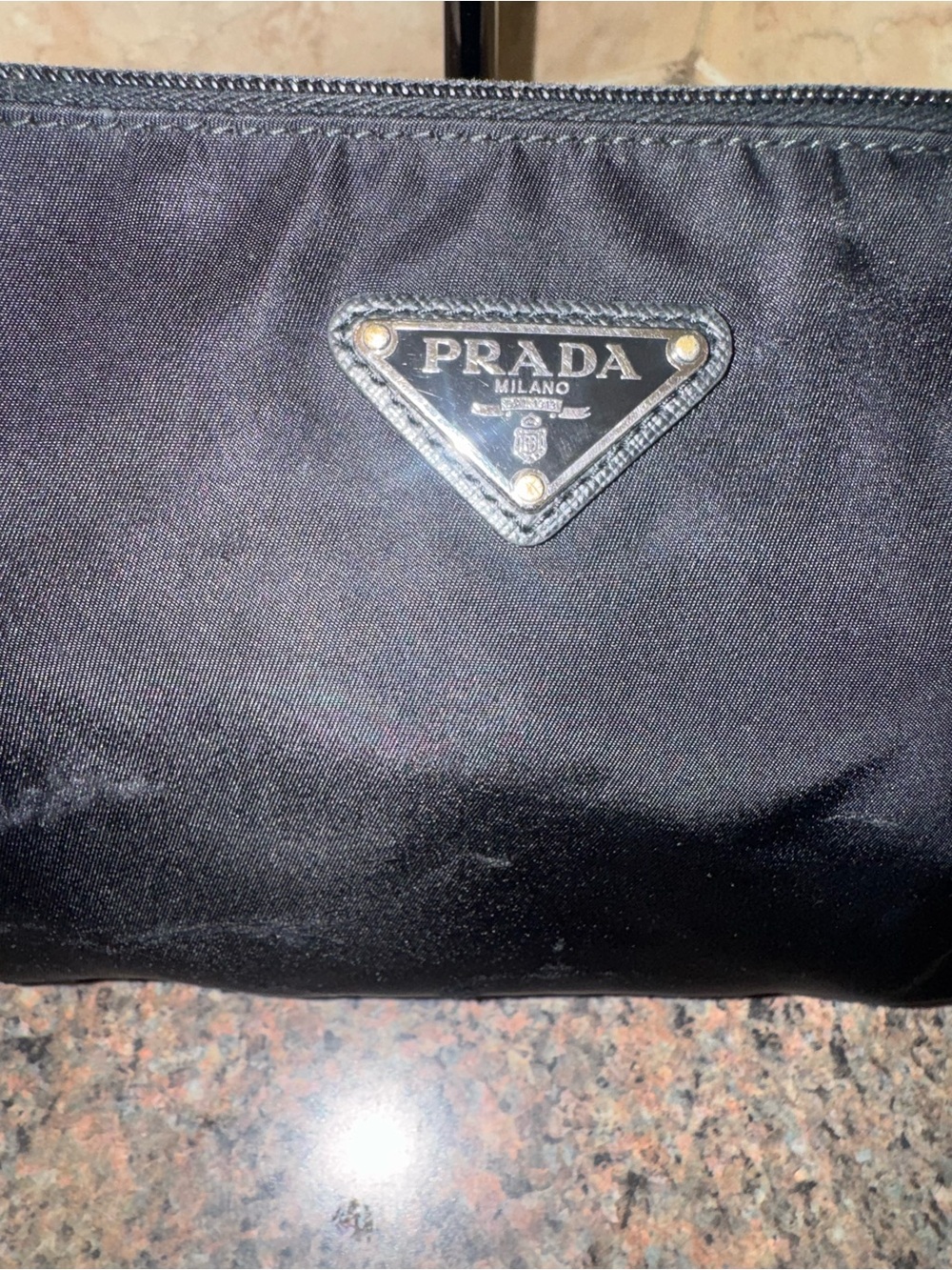 Prada vintage Black Tessuto Nylon Cosmetic Pouch/Clutch ✅authentic✅ - Picture 8 of 13